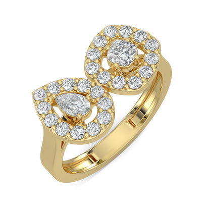 Yellow Gold, Diamond Ring, Eclat Halo solitaire ring, natural diamonds, lab-grown diamonds, diamond halo setting, solitaire diamond, elegant jewelry, engagement ring, luxury ring