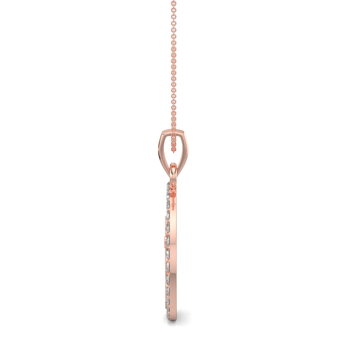 Rose Gold, Diamond Pendant, Natural diamond pendant, Lab-grown diamond pendant, Forever Cupid Pendant, Forever Your's collection, circular diamond pendant, romantic Cupid jewelry