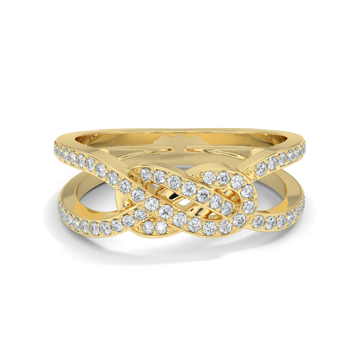 Yellow Gold, Diamond Rings, Natural Diamonds, Lab-Grown Diamonds, Entwined Love Knot Ring, Forever Yours Collection, Elegant Knot Design