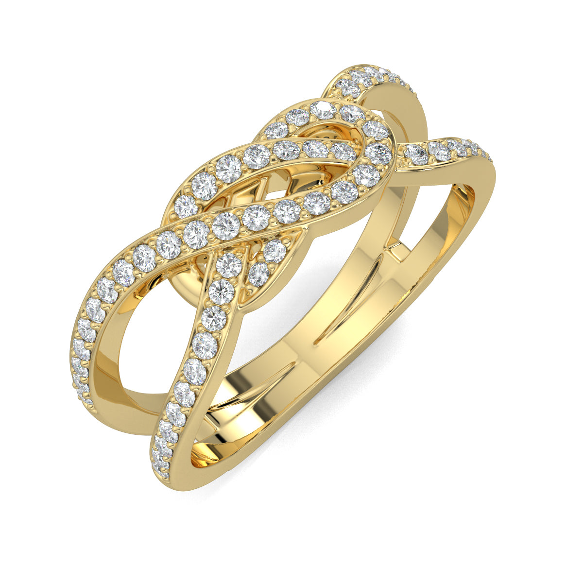 Yellow Gold, Diamond Rings, Natural Diamonds, Lab-Grown Diamonds, Entwined Love Knot Ring, Forever Yours Collection, Elegant Knot Design