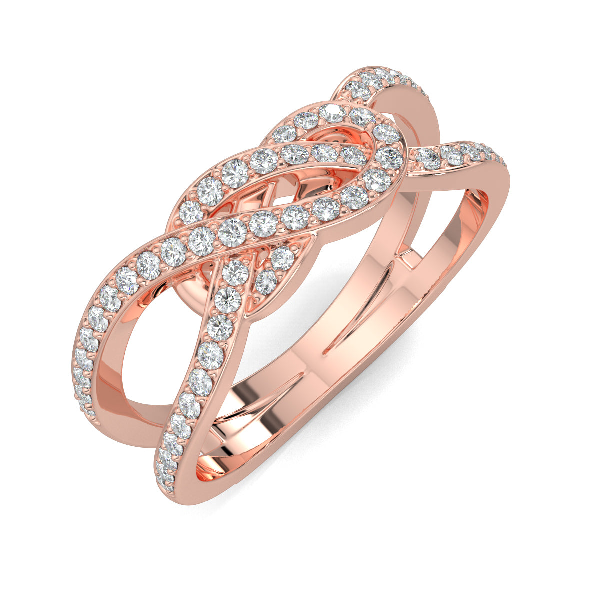 Rose Gold, Diamond Rings, Natural Diamonds, Lab-Grown Diamonds, Entwined Love Knot Ring, Forever Yours Collection, Elegant Knot Design