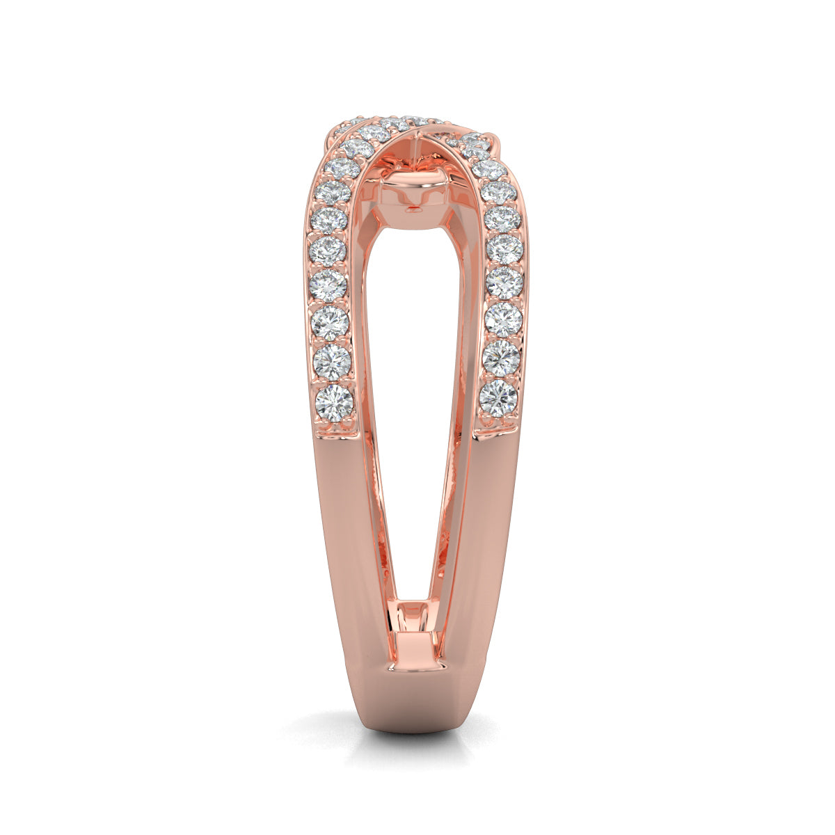 Rose Gold, Diamond Rings, Natural Diamonds, Lab-Grown Diamonds, Entwined Love Knot Ring, Forever Yours Collection, Elegant Knot Design