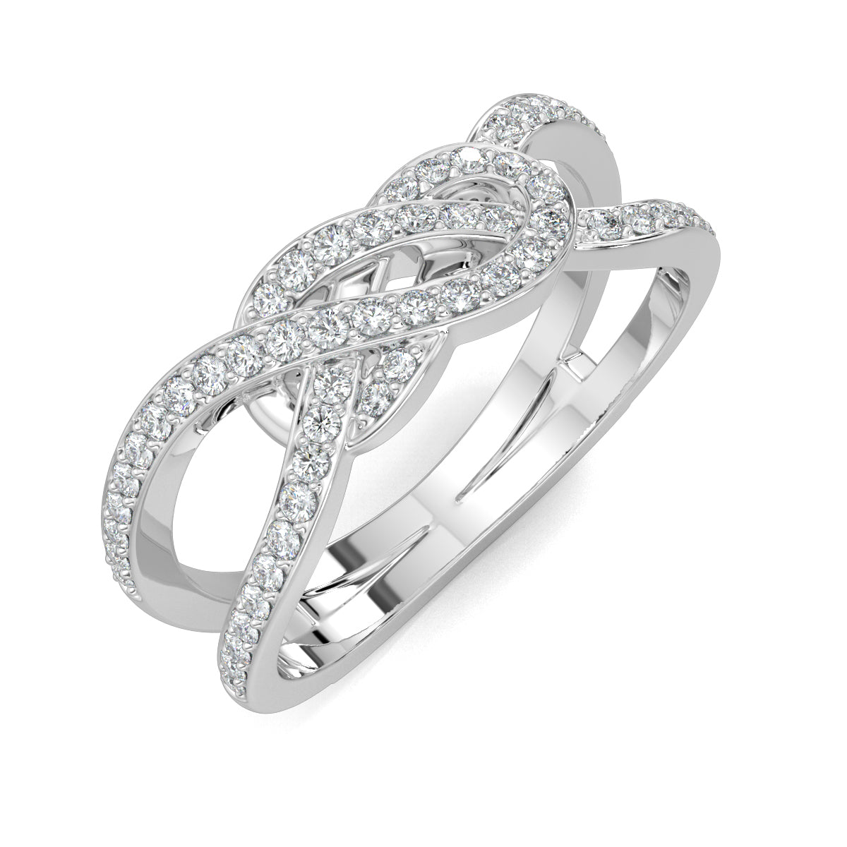 WhiteGold, Diamond Rings, Natural Diamonds, Lab-Grown Diamonds, Entwined Love Knot Ring, Forever Yours Collection, Elegant Knot Design