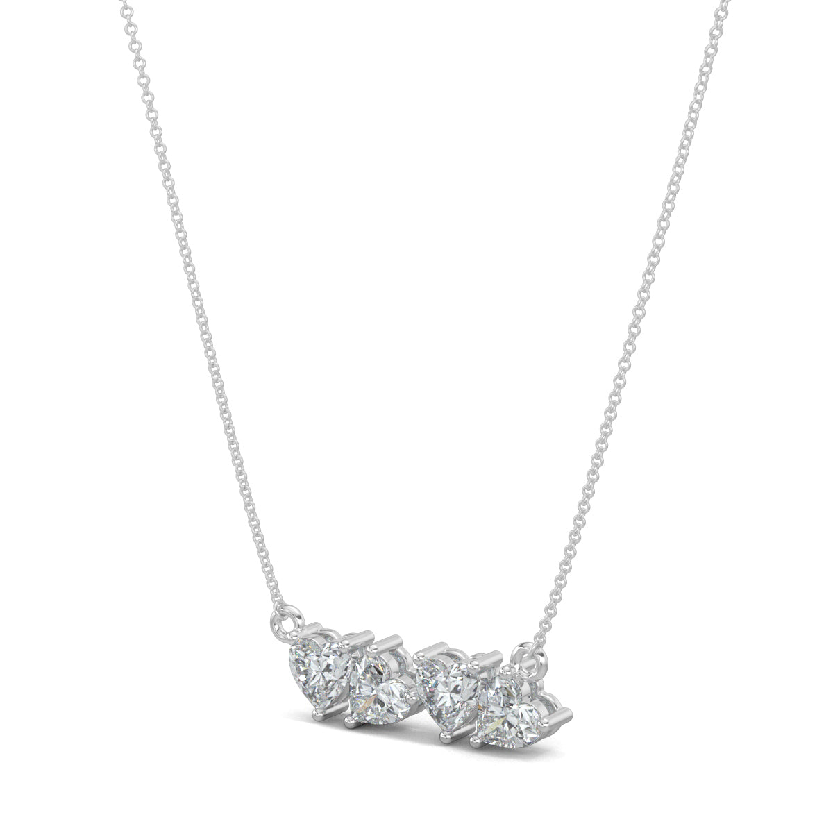 White Gold, Diamond Pendants, natural diamond pendant, lab-grown diamond pendant, Love Line Diamond Pendant, Forever Yours collection, casual diamond pendant, heart-shaped diamonds