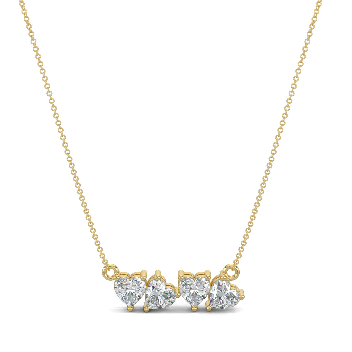 Yellow Gold, Diamond Pendants, natural diamond pendant, lab-grown diamond pendant, Love Line Diamond Pendant, Forever Yours collection, casual diamond pendant, heart-shaped diamonds