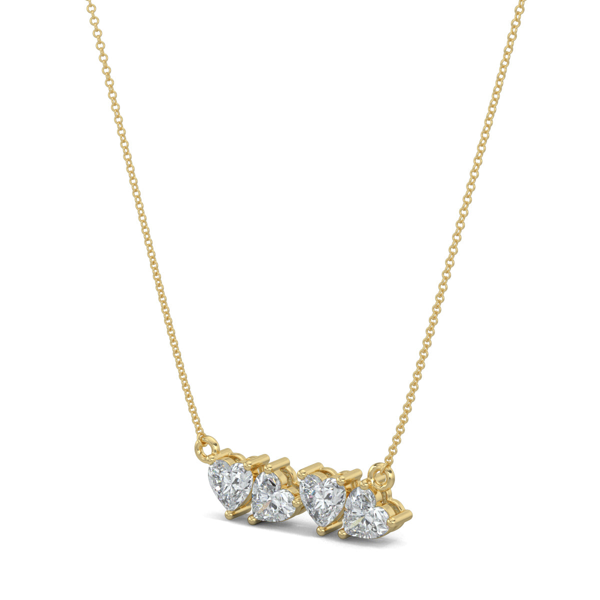 Yellow Gold, Diamond Pendants, natural diamond pendant, lab-grown diamond pendant, Love Line Diamond Pendant, Forever Yours collection, casual diamond pendant, heart-shaped diamonds