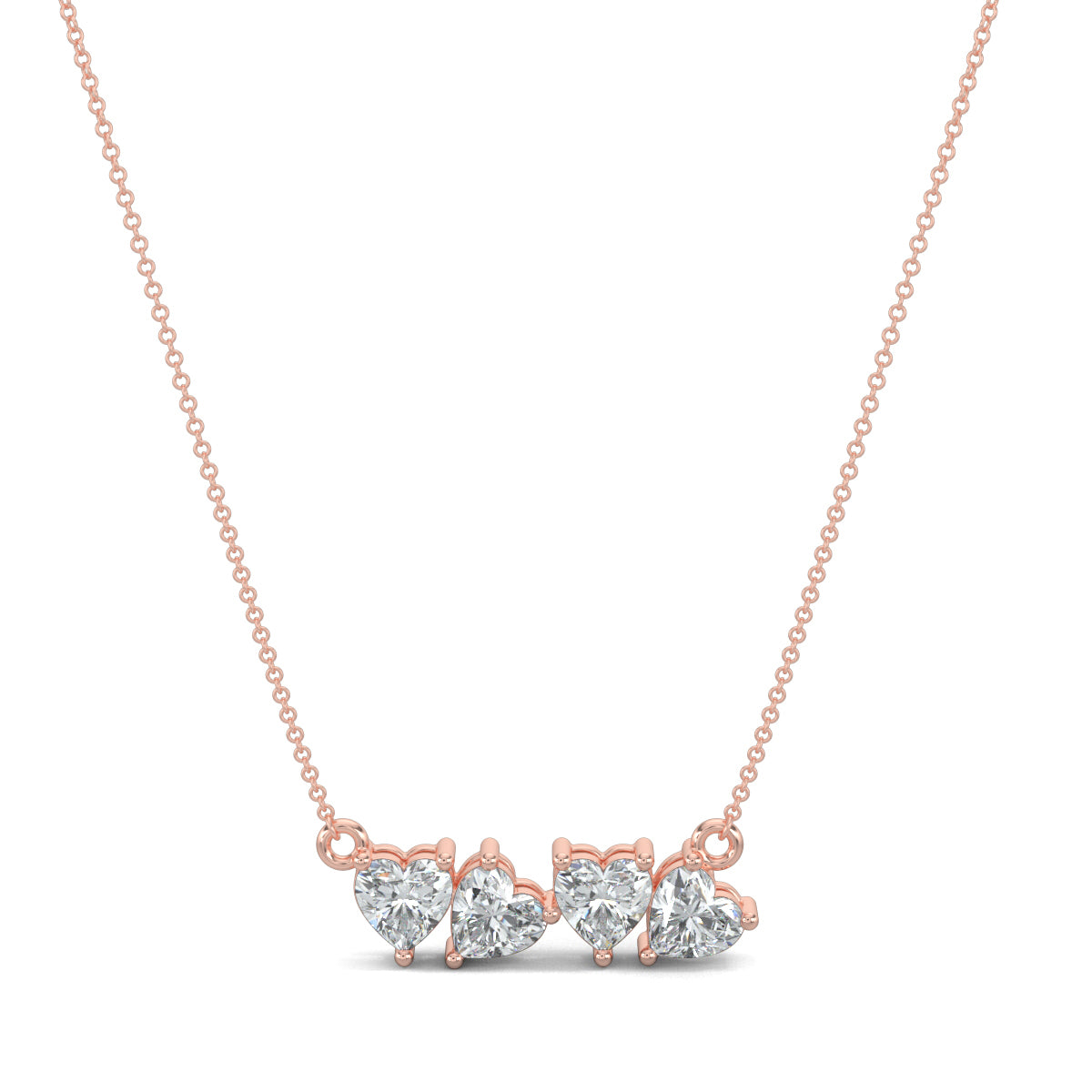 Rose Gold, Diamond Pendants, natural diamond pendant, lab-grown diamond pendant, Love Line Diamond Pendant, Forever Yours collection, casual diamond pendant, heart-shaped diamonds